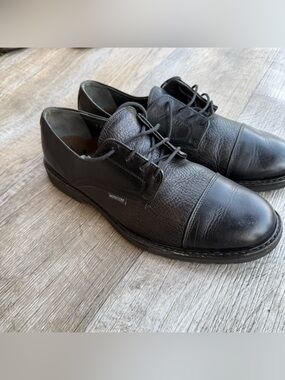 Mephisto Air Relax Cap Toe Black Leather Oxfords Caoutchouc Sole Mens US 11.5